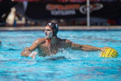 Rene Peralta plays water polo